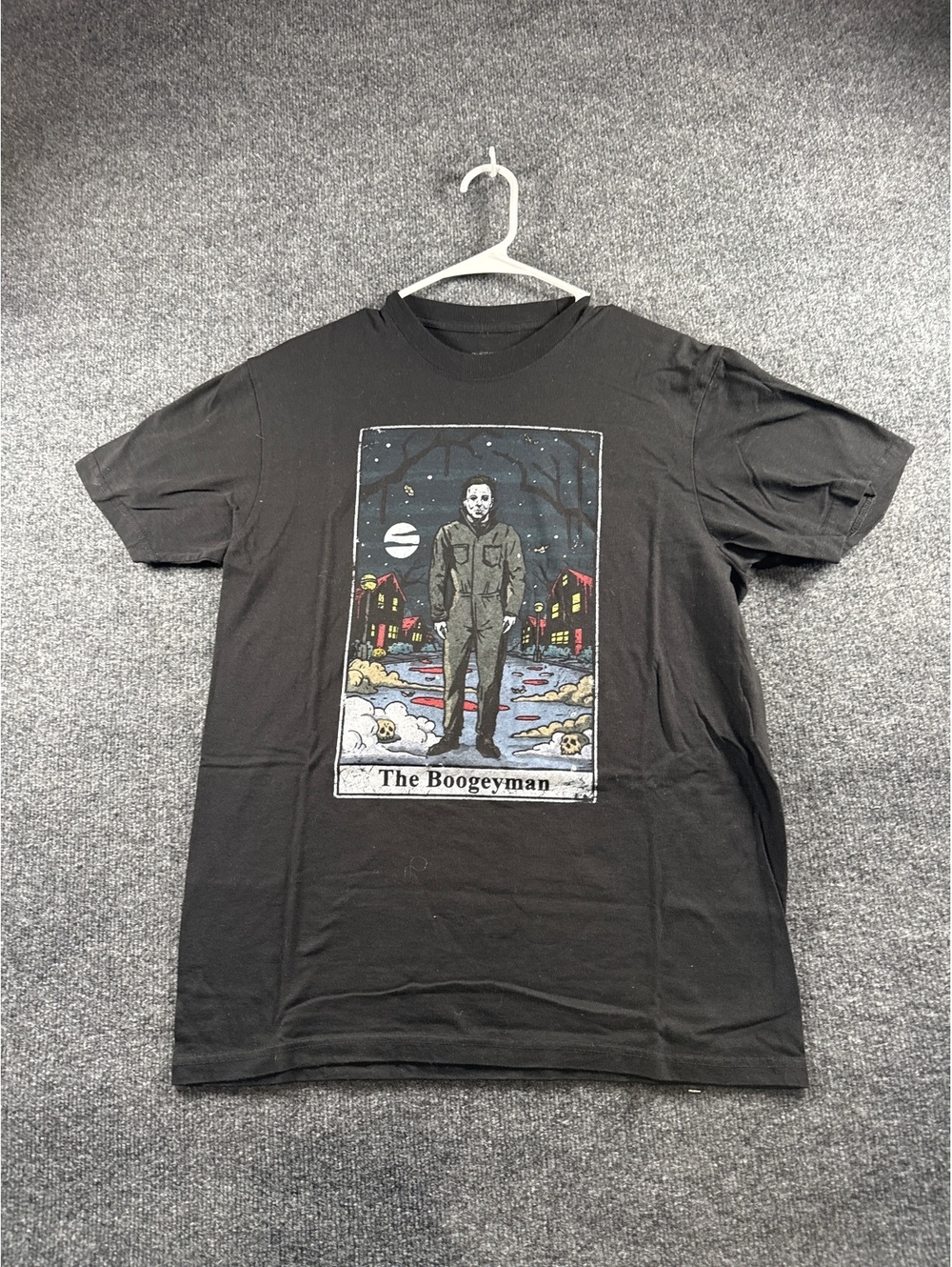 Halloween Michael Myers The Boogeyman Graphic T Shirt Black Horror Men's M